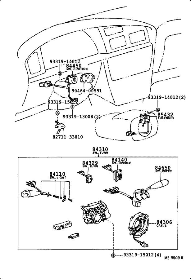 1995 Toyota Camry Vip Security System Trunk Courtesy Switch Sed Usa 