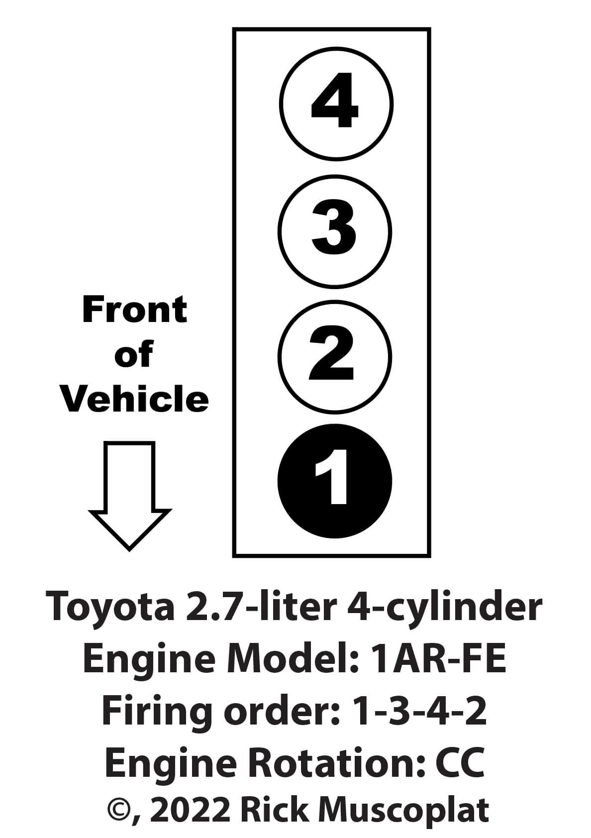 Toyota 2 7 Liter Firing Order And Spark Plug Gap 1AR FE Engine Toyota 2 7 Liter Firing Order And Spark Plug Gap 1AR FE Engine